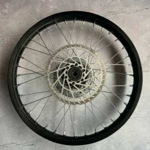 Talaria sting rear wheel assembly with 220mm rotor and 44t sprocket